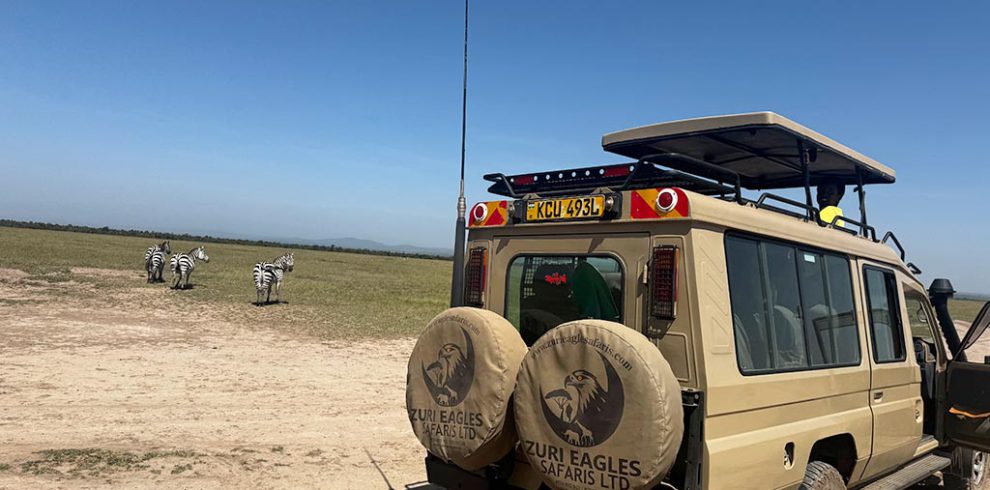 Daily safaris in Kenya 4 by 4 safari land cruiser in a national park with zuri eagles safari